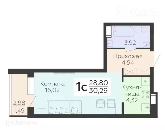 Продаётся квартира-студия, 30.29 м - Фото 1