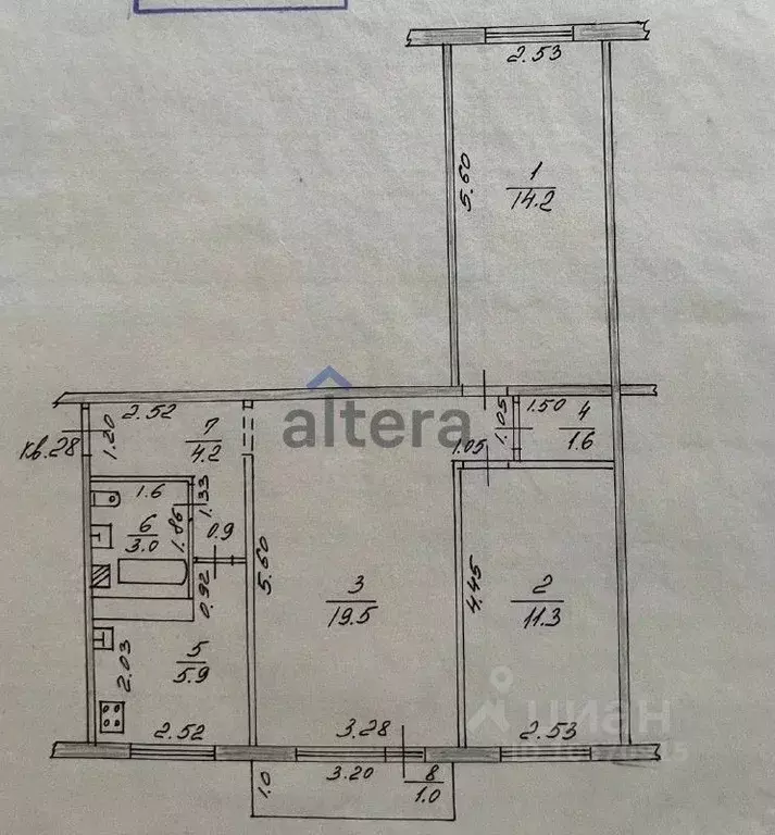 3-к кв. Татарстан, Казань ул. Нурсултана Назарбаева, 66к1 (59.7 м) - Фото 1