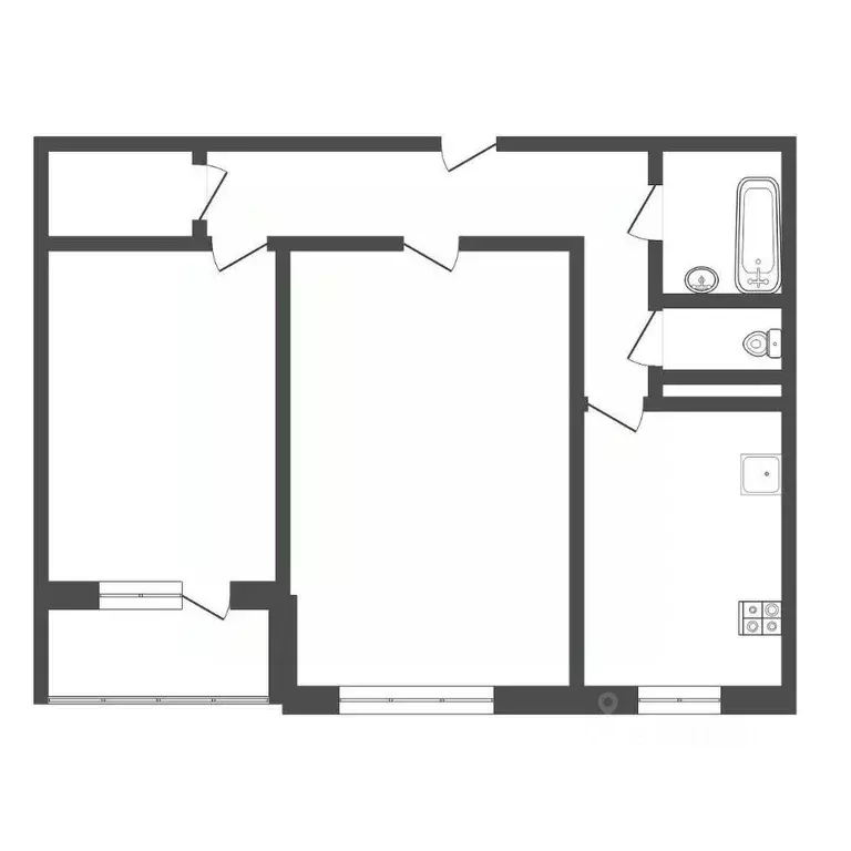 2-к кв. Тульская область, Тула городской округ, пос. Рассвет 34 (51.0 ... - Фото 2