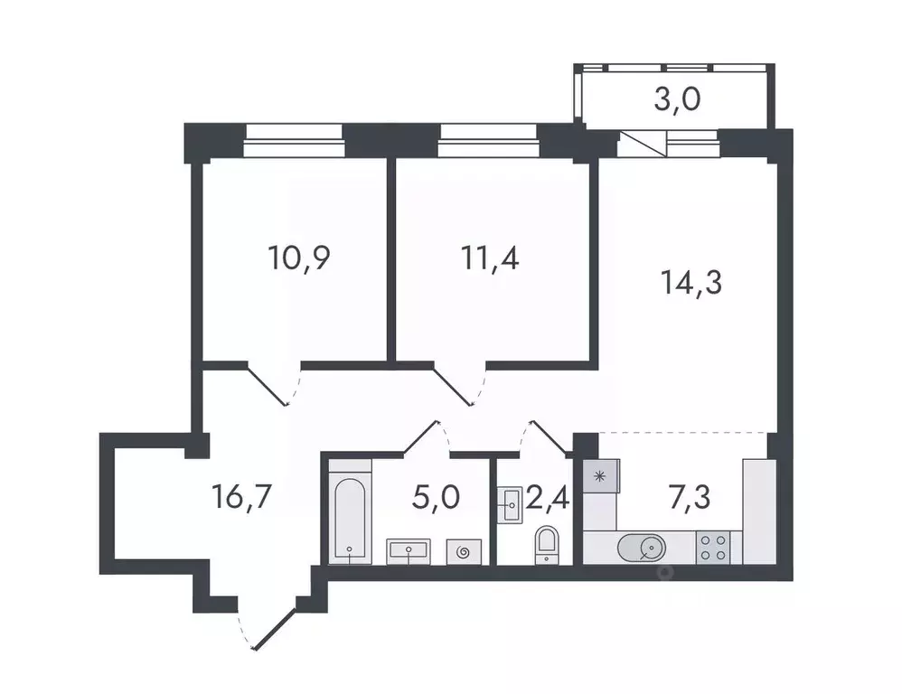 3-к кв. Кировская область, Киров ул. Чистопрудненская, 13 (71.0 м) - Фото 0