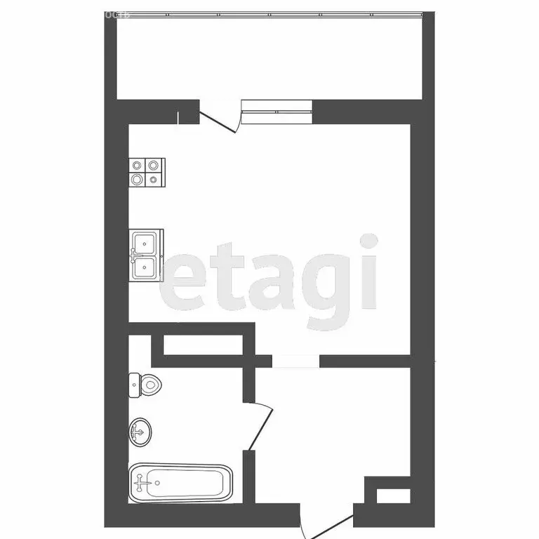 Квартира-студия: Дударева, улица Сергея Джанбровского, 1 (19.2 м) - Фото 1