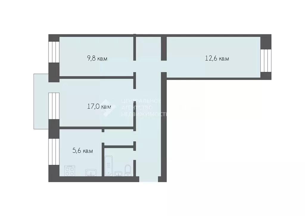 3-к кв. Рязанская область, Рязань Вокзальная ул., 28 (54.3 м) - Фото 2