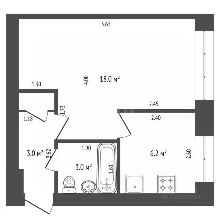 1-к кв. Костромская область, Кострома Черноречье мкр, 7 (29.9 м) - Фото 2