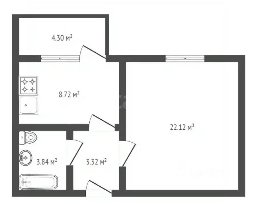 1-к кв. Воронежская область, Борисоглебск Аэродромная ул., 18Г (38.0 ... - Фото 2