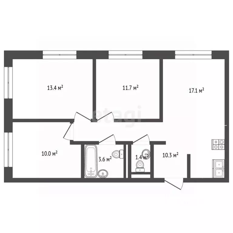 3-к кв. Московская область, Люберцы ул. Летчика Ларюшина, 6к2 (67.8 м) - Фото 1