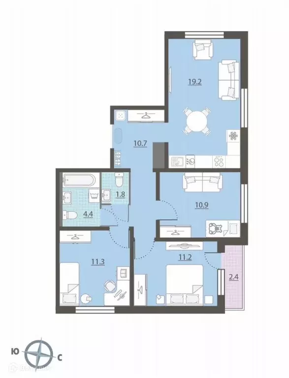 Продаётся 3-к квартира, 70.7 м - Фото 0