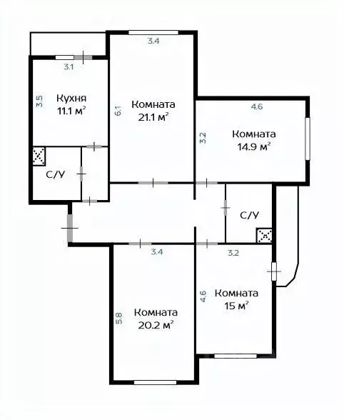 4-к кв. Московская область, Химки просп. Мельникова, 27 (105.0 м) - Фото 2
