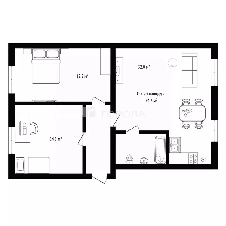 3-к кв. Новосибирская область, Новосибирск Бетонная ул., 33А (74.3 м) - Фото 2