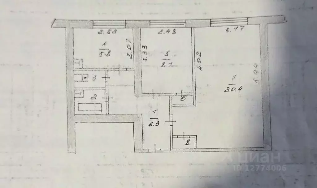 2-к кв. Татарстан, Набережные Челны просп. Мира, 55 (44.6 м) - Фото 2
