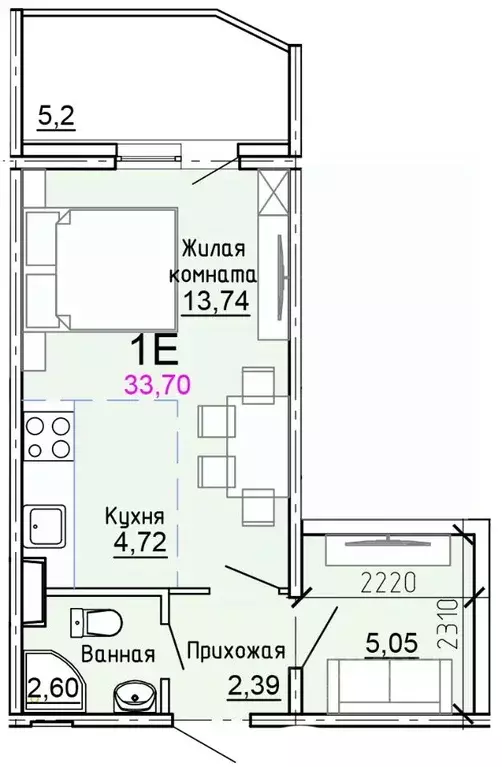 Студия Московская область, Солнечногорск городской округ, Голубое пгт ... - Фото 1