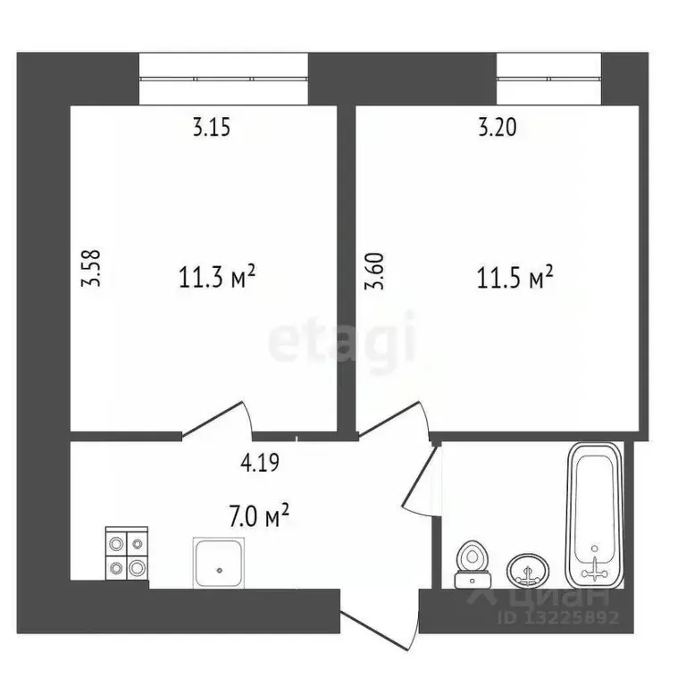 2-к кв. Вологодская область, Вологда Залинейная ул., 26Б (35.0 м) - Фото 0