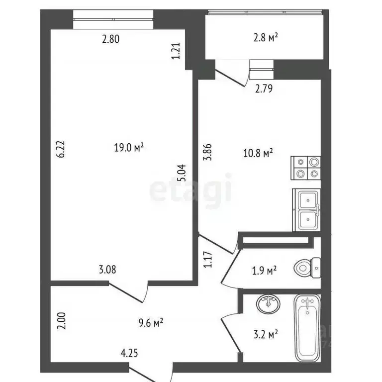 1-к кв. Санкт-Петербург ул. Ворошилова, 33к1 (44.0 м) - Фото 1