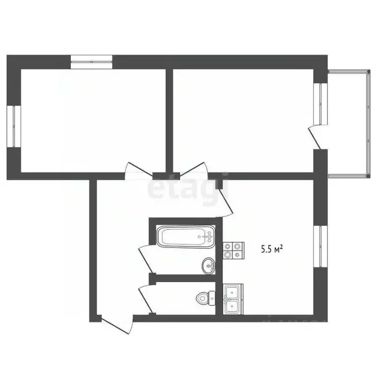 2-к кв. Ярославская область, Ярославль ул. Гоголя, 32 (41.6 м) - Фото 2