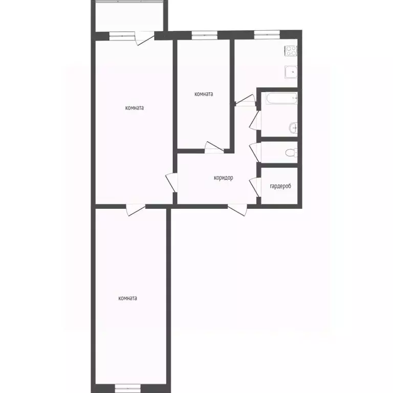 3-к кв. Бурятия, Улан-Удэ 102-й мкр, ул. Ринчино, 21 (68.0 м) - Фото 1