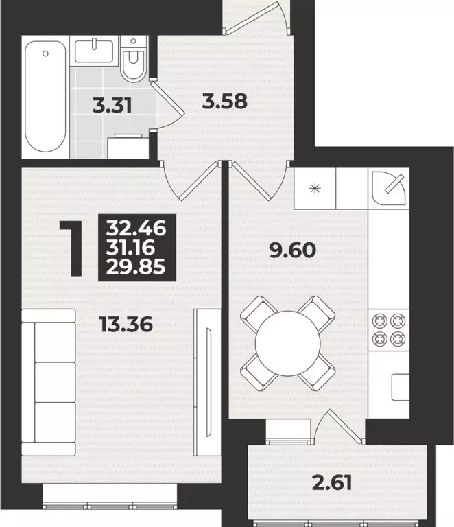 1-к кв. Калининградская область, Калининград ул. Героя России ... - Фото 0