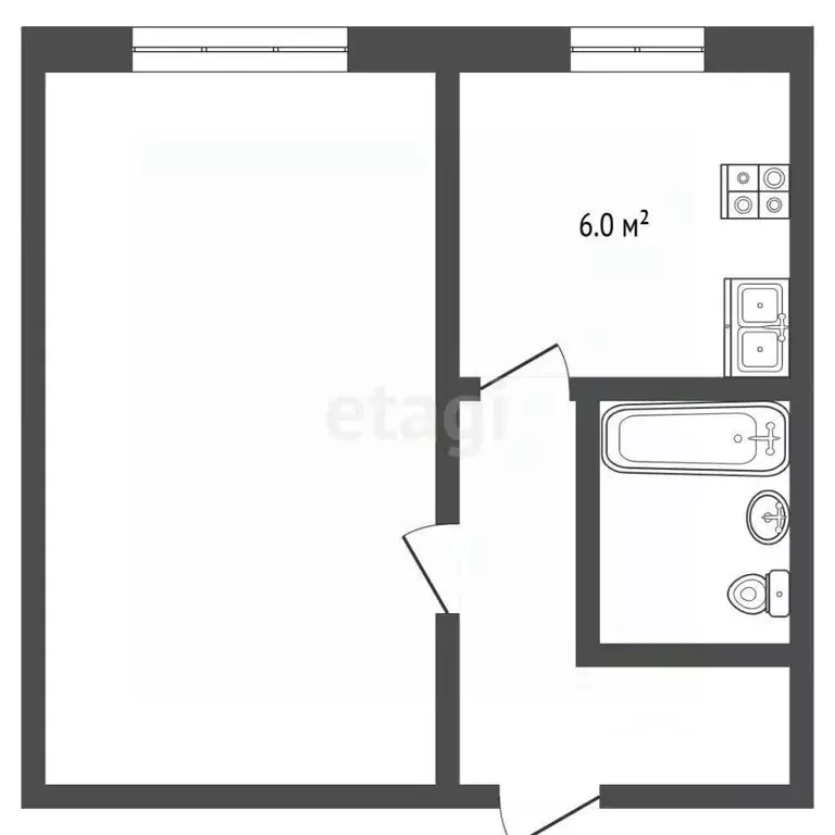 1-к кв. Алтайский край, Барнаул ул. Чкалова, 30 (31.0 м) - Фото 2