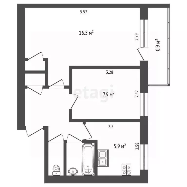 2-к кв. Псковская область, Печоры пл. Победы, 4 (40.0 м) - Фото 1