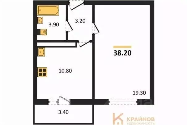 1-к кв. Воронежская область, Воронеж Озерки жилой квартал,  (38.2 м) - Фото 0