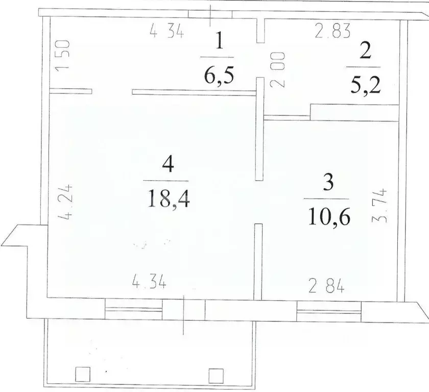 2-к кв. Кемеровская область, Кемерово Институтская ул., 16 (40.7 м) - Фото 1