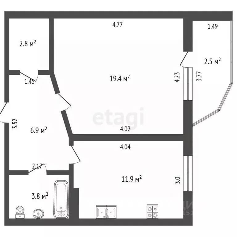 1-к кв. Ямало-Ненецкий АО, Тарко-Сале Пуровский район, ул. Е.К. ... - Фото 2