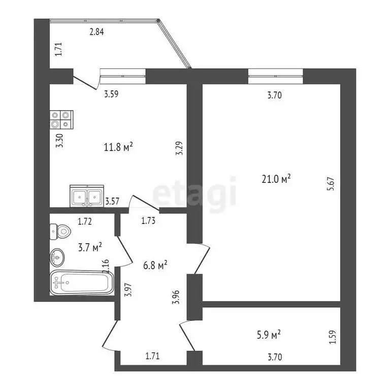 1-комнатная квартира: Тамбов, Северо-Западная улица, 4 (49.2 м) - Фото 0