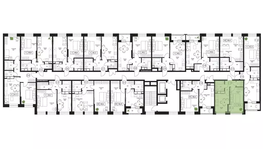1-комнатная квартира: Пушкино, ЖК Пушкино Град (32.6 м) - Фото 2