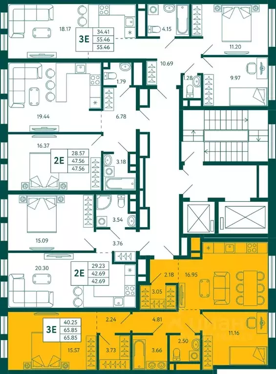 2-к кв. Башкортостан, Уфа Зеленая Роща жилрайон, Терле Парк жилой ... - Фото 2