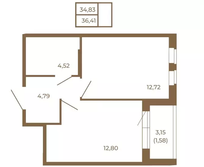 1-комнатная квартира: Сертолово, ЖК Новая История (36.41 м) - Фото 2