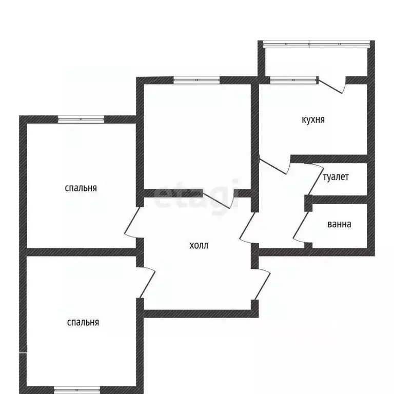 3-к кв. Курская область, Курск Студенческая ул., 12 (74.1 м) - Фото 2