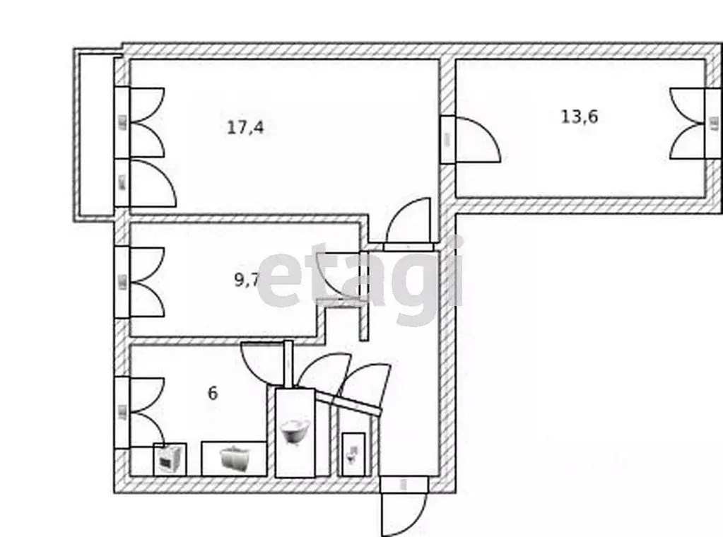 3-к кв. Башкортостан, Стерлитамак ул. Шаймуратова, 13 (56.6 м) - Фото 2