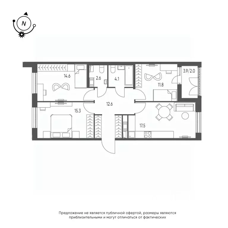 3-к кв. Омская область, Омск Зеленая река мкр, 13 (80.5 м) - Фото 0