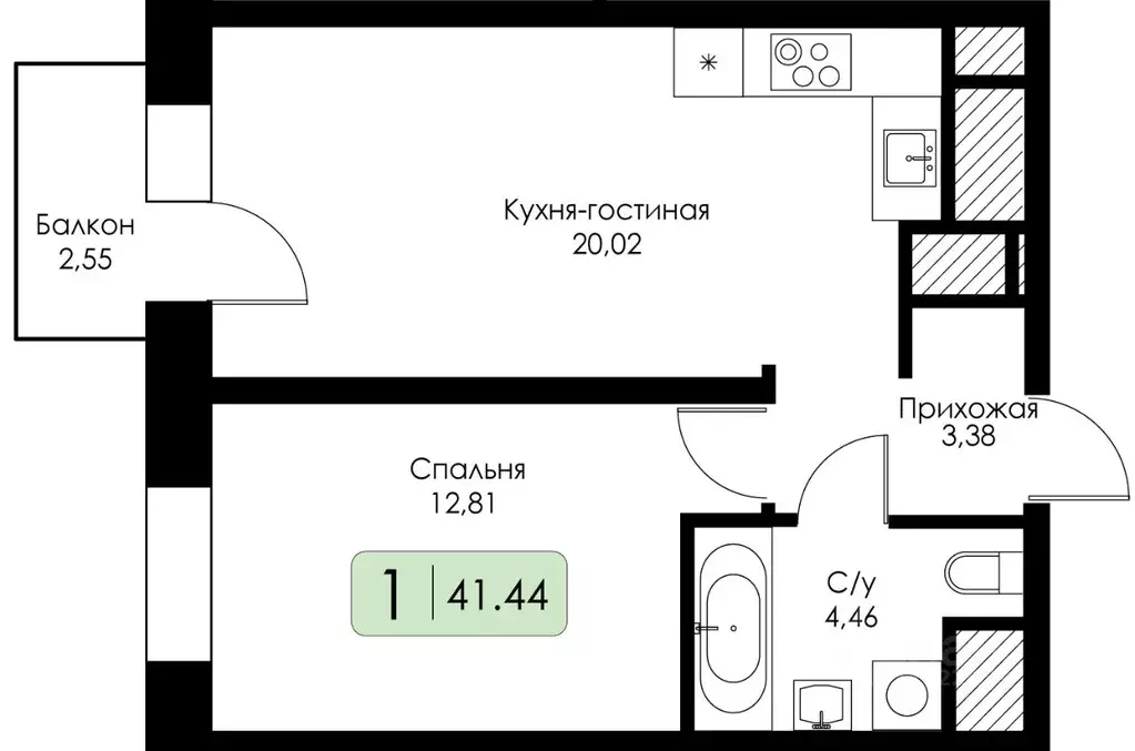 1-к кв. Нижегородская область, Нижний Новгород 15-й кв-л, Анкор жилой ... - Фото 0