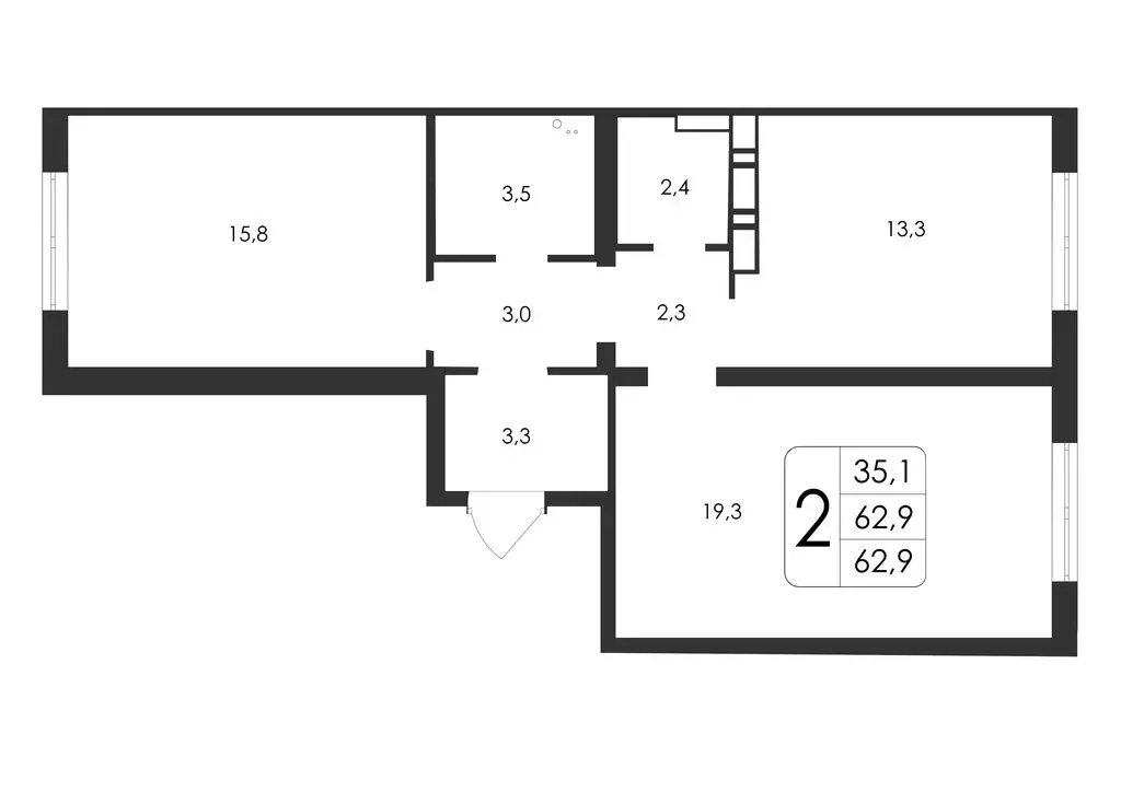 2-комнатная квартира: Воронеж, улица Шишкова, 140Б/21 (62.9 м) - Фото 0