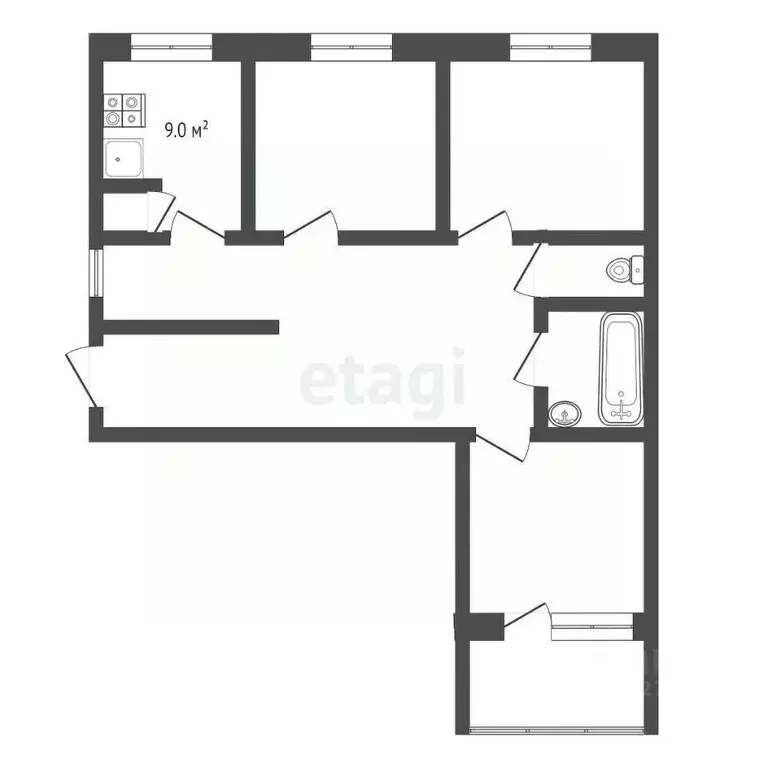 3-к кв. Тамбовская область, Тамбов Мичуринская ул., 185 (63.5 м) - Фото 1