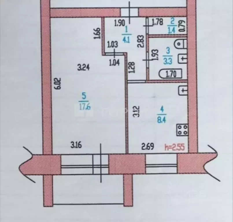 1-к кв. Алтайский край, Барнаул ул. Шумакова, 40 (34.8 м) - Фото 1