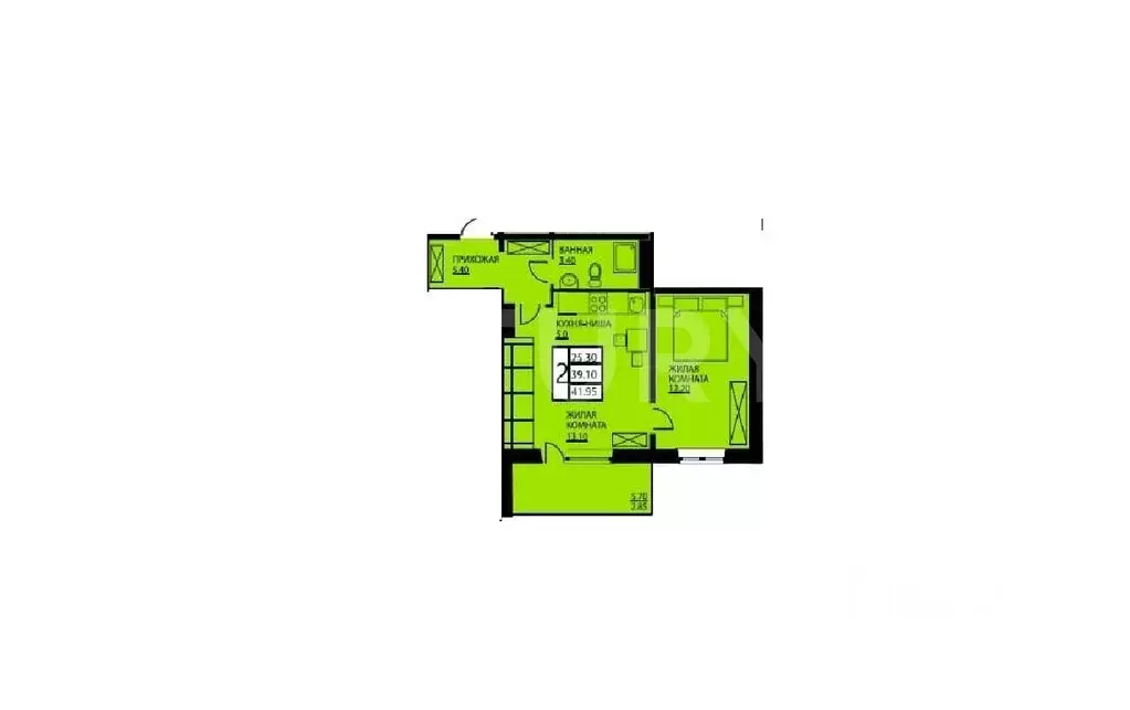 2-к кв. Пермский край, д. Кондратово ул. Артемьевская, 4 (38.9 м) - Фото 2