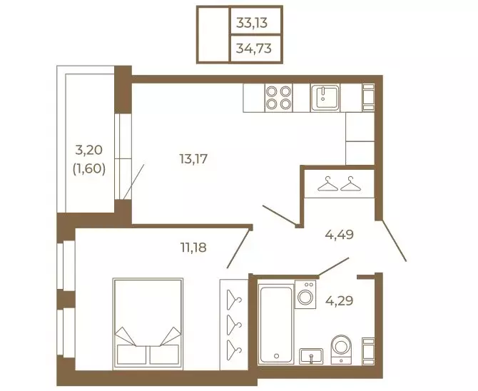 1-комнатная квартира: Сертолово, ЖК Новая История (34.73 м) - Фото 1