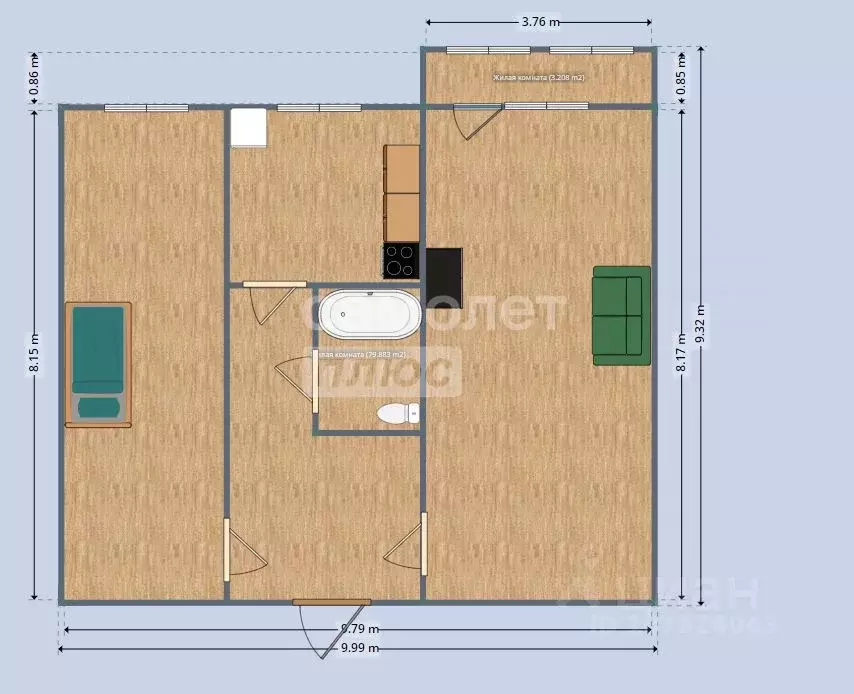 2-к кв. Приморский край, Фокино ул. Усатого, 27 (46.9 м) - Фото 1