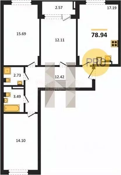 2-к кв. Калининградская область, Калининград Батальная ул., 65Б (64.55 ... - Фото 0