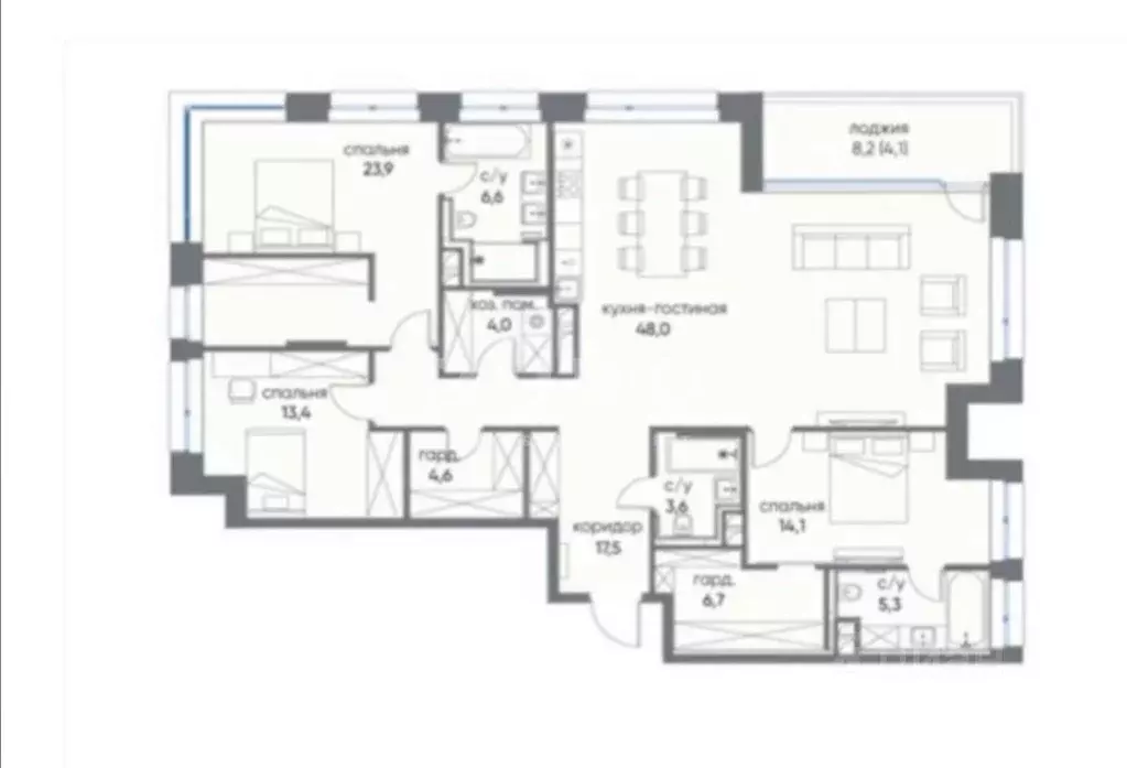 3-к кв. Москва ул. Нижние Мневники, 7 (147.8 м) - Фото 2