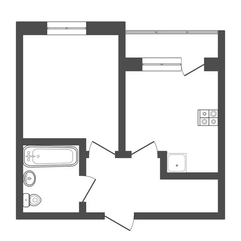 1-комнатная квартира: Тюмень, улица Надира Сагдеева, 8 (27.5 м) - Фото 1
