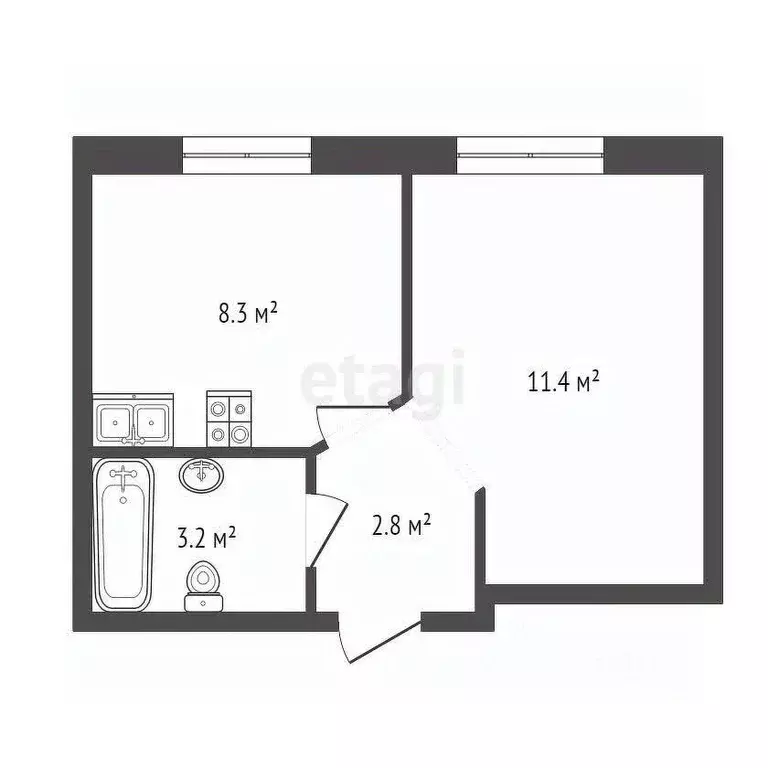 1-к кв. Башкортостан, Стерлитамакский район, Отрадовский сельсовет, с. ... - Фото 2