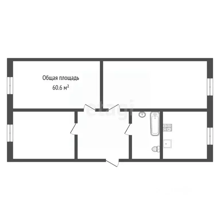 3-к кв. Кемеровская область, Кемерово просп. Химиков, 16А (60.6 м) - Фото 2