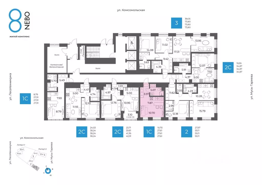 1-к кв. Башкортостан, Уфа Глумилино-1 мкр, 8-е Небо жилой комплекс ... - Фото 2