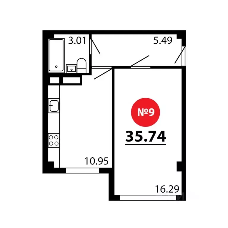 1-к кв. Крым, Симферопольский район, с. Перово  (35.74 м) - Фото 1