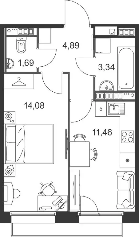 1-комнатная квартира: Ленинградская область, Гатчинский муниципальный ... - Фото 2