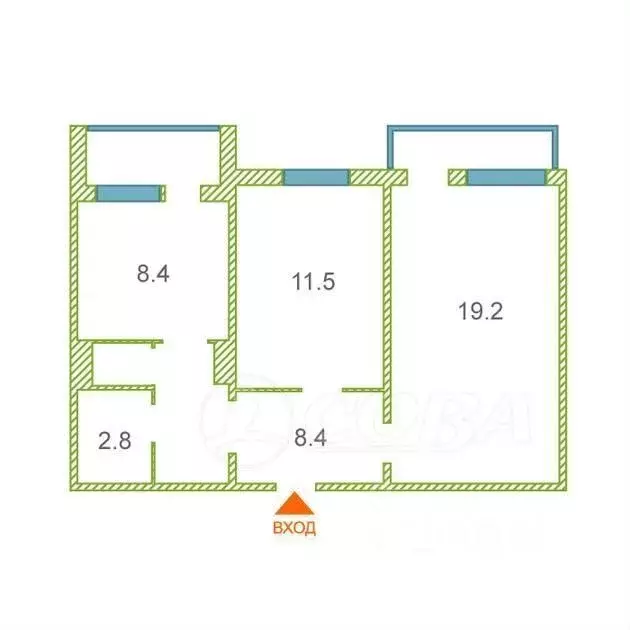 2-к кв. Ханты-Мансийский АО, Нефтеюганск 10-й мкр, 25 (51.0 м) - Фото 0