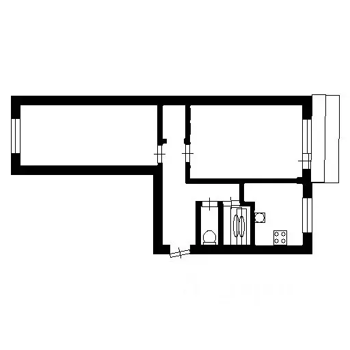 2-к кв. Калужская область, Кондрово г. Дзержинский муниципальный ... - Фото 2