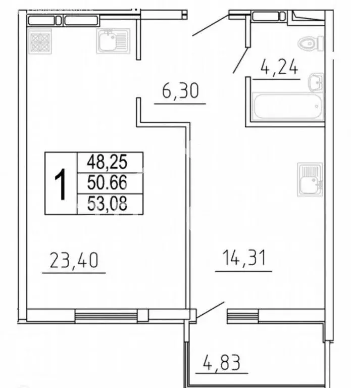 1-комнатная квартира: Самара, улица Дыбенко, 5 (53.1 м) - Фото 1