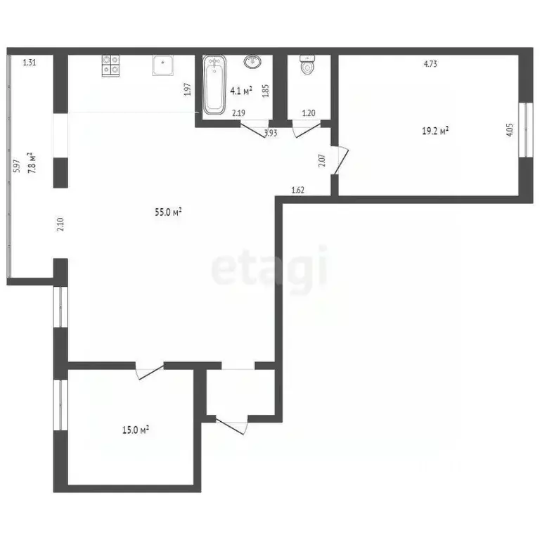 2-к кв. Тюменская область, Тюмень Солнечный проезд, 7 (103.1 м) - Фото 2